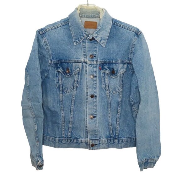 VTG Levis Mens 46 Type 3 Trucker Jacket 71205-0217 Blue Jean Denim Coat Button - Picture 1 of 12